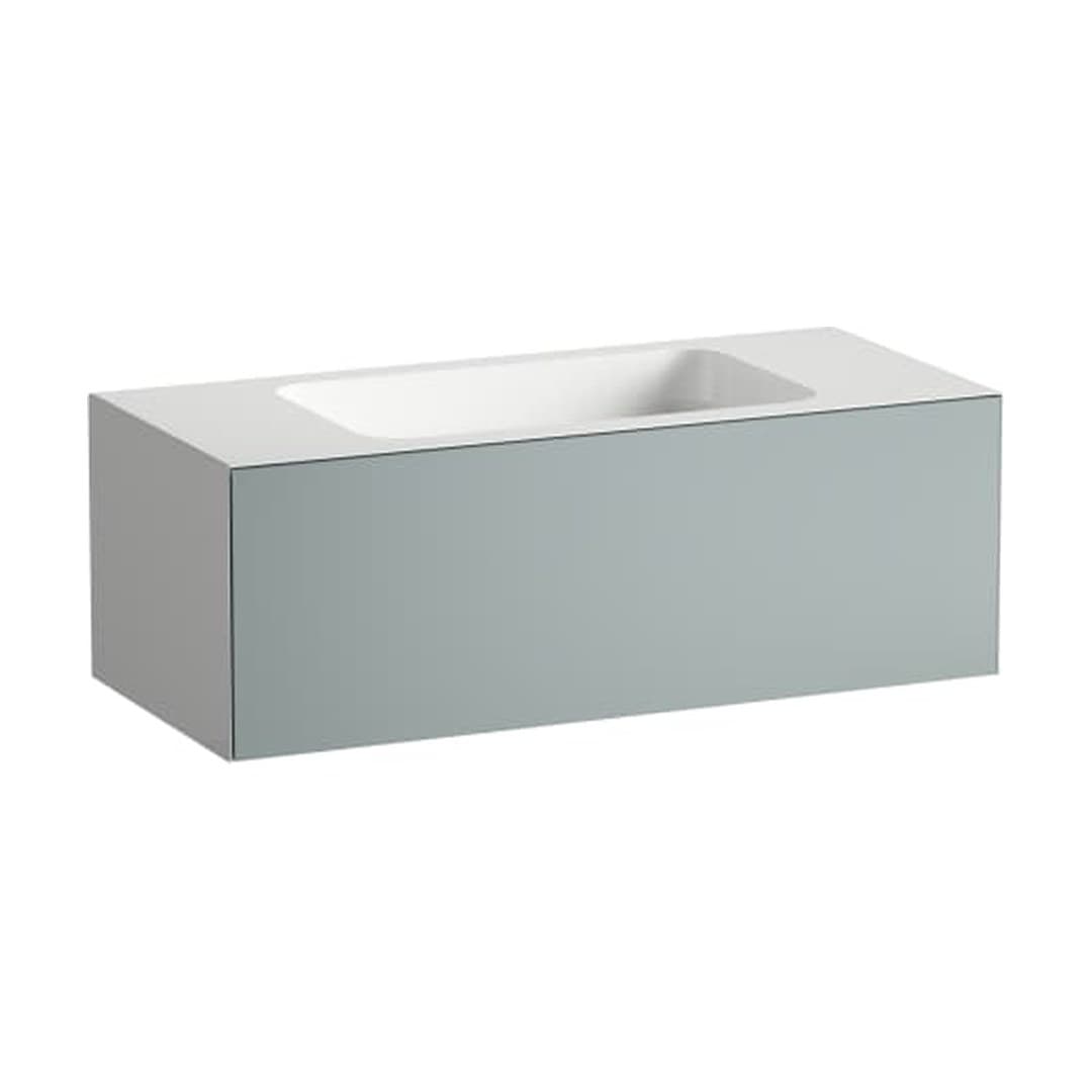 Laufen FOLIO – Νιπτήρας Κρεμαστός – 1004×450 mm, χωρίς οπή, ράφια αμφίπλευρα – Grey Fossil, Silk-Matt Lacquer (H580FO45211121)