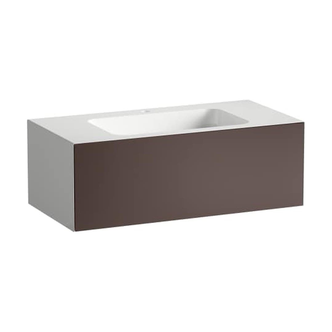 Laufen FOLIO – Νιπτήρας Κρεμαστός – 1004×500 mm, 1 οπή, ράφια αμφίπλευρα – Shadow Earth, Silk-Matt Lacquer (H580FO45231111)