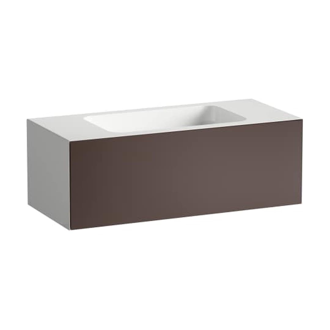 Laufen FOLIO – Νιπτήρας Κρεμαστός – 1004×450 mm, χωρίς οπή, ράφια αμφίπλευρα – Shadow Earth, Silk-Matt Lacquer (H580FO45231121)