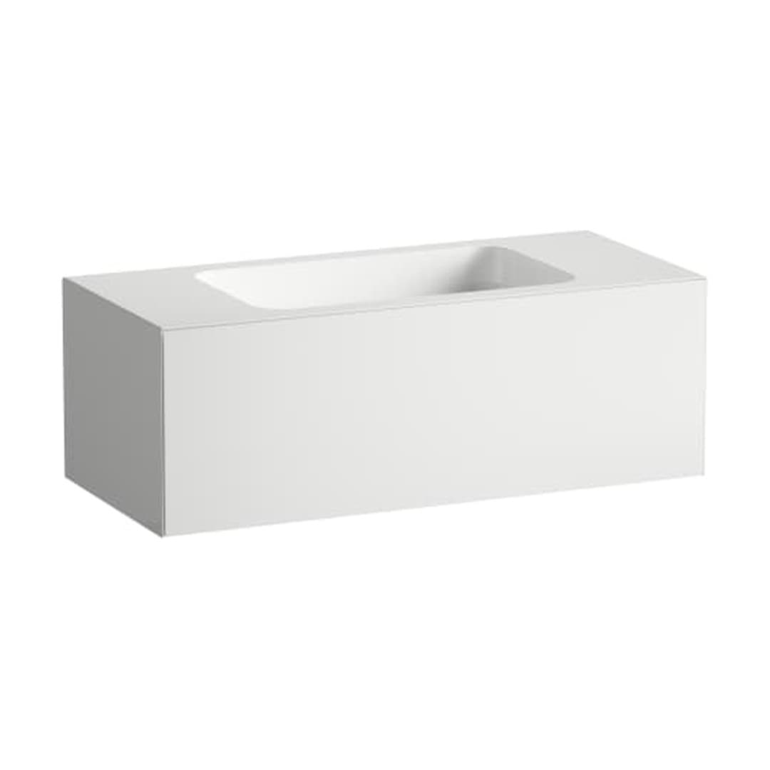 Laufen FOLIO – Νιπτήρας Κρεμαστός – 1004×450 mm, χωρίς οπή, ράφια αμφίπλευρα – White, Silk-Matt Lacquer (H580FO45251121)