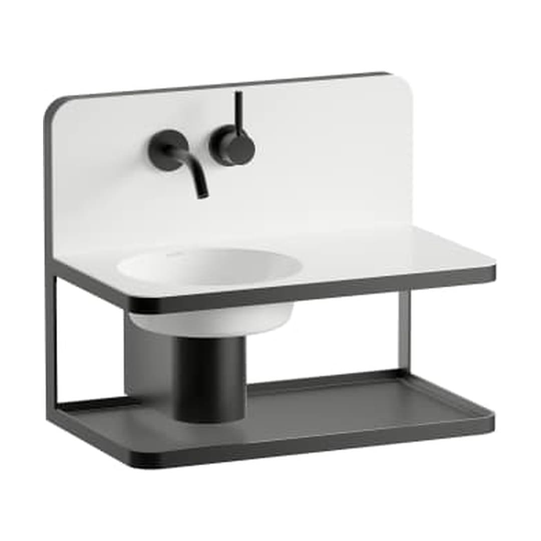 Laufen STEEL19 – Νιπτήρας Κρεμαστός – 600×360 mm, χωρίς υπερχείλιση, ράφι δεξιά – White (H580ST20001121)