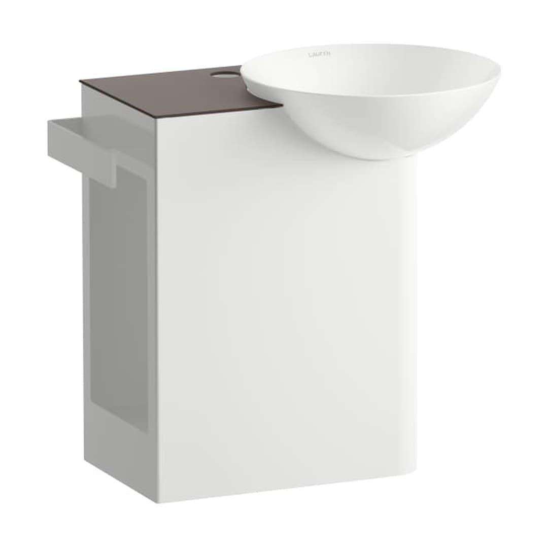 Laufen INSERT – Νιπτήρας Κρεμαστός – 485×317 mm, ράφι αριστερά – Brown antracite (H585IN37111111)