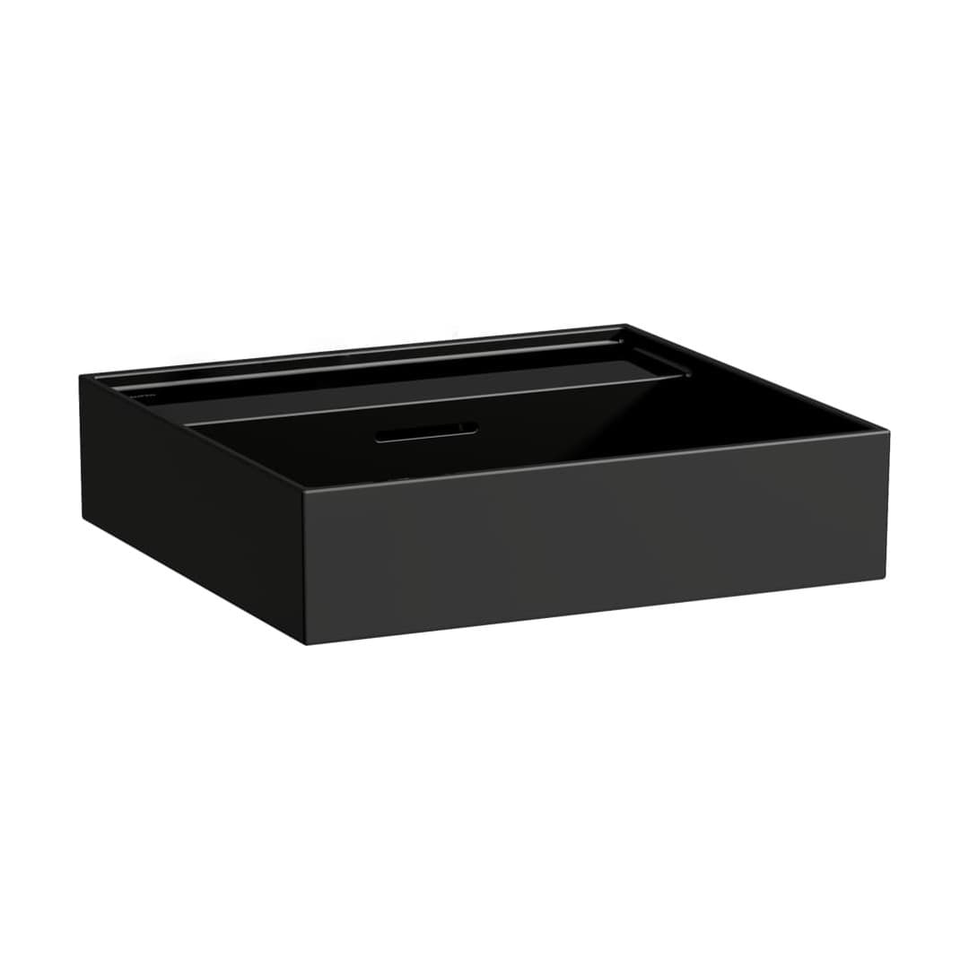Laufen Kartell LAUFEN – Νιπτήρας Κρεμαστός – 500×460 mm, χωρίς οπή, με υπερχείλιση – Black glossy (H8103320201091)