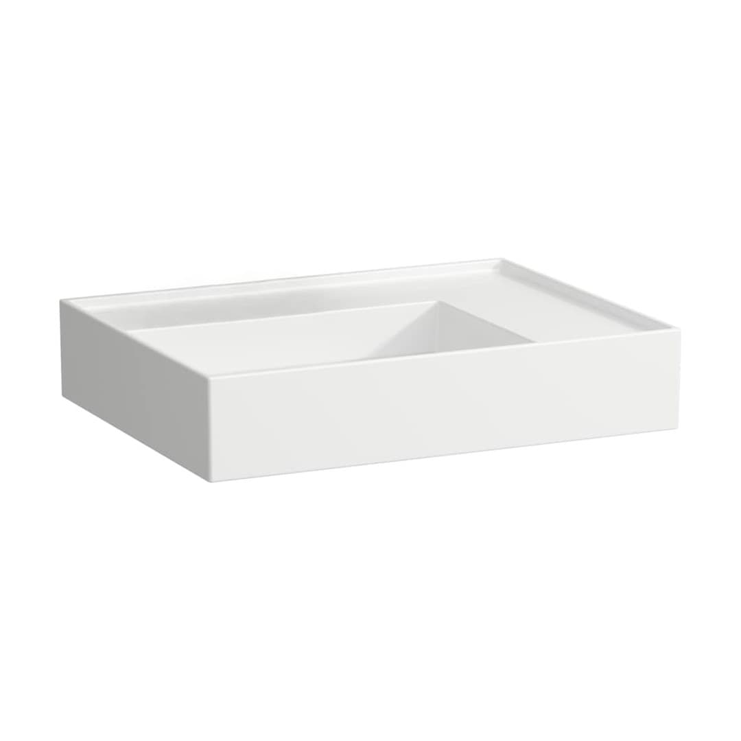 Laufen Kartell LAUFEN – Νιπτήρας Κρεμαστός – 600×460 mm, χωρίς οπή, χωρίς υπερχείλιση, ράφι δεξιά, κρυφή αποχέτευση – White LCC Active (LAUFEN Clean Coat Active) (H810334A001121)