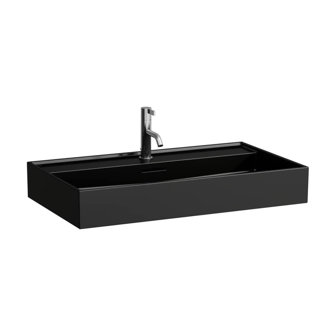 Laufen Kartell LAUFEN – Νιπτήρας Κρεμαστός – 800×460 mm, 1 οπή – Black glossy (H8103360201041)