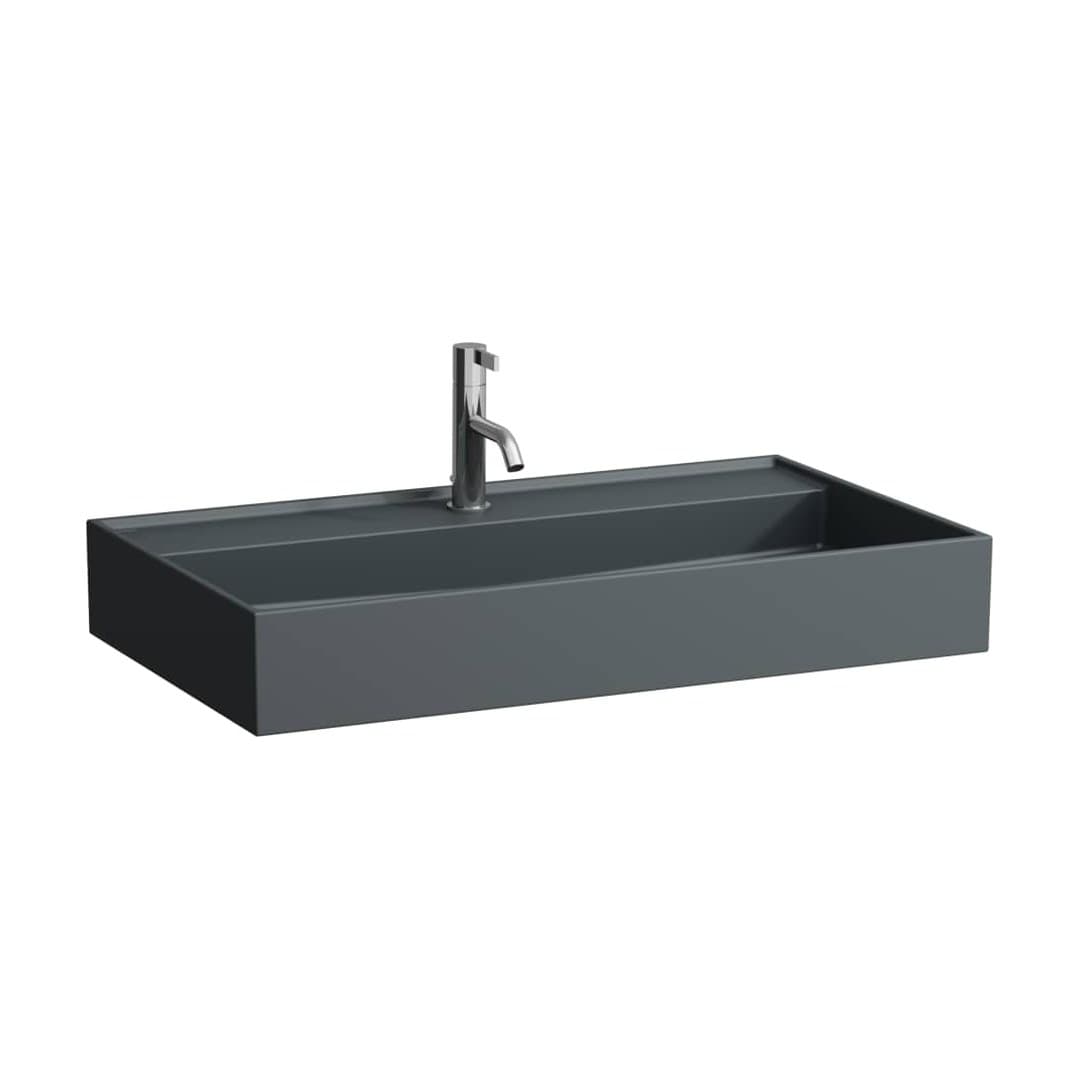 Laufen Kartell LAUFEN – Νιπτήρας Κρεμαστός – 800×460 mm, 1 οπή, χωρίς υπερχείλιση – Graphite matt (H8103367581111)