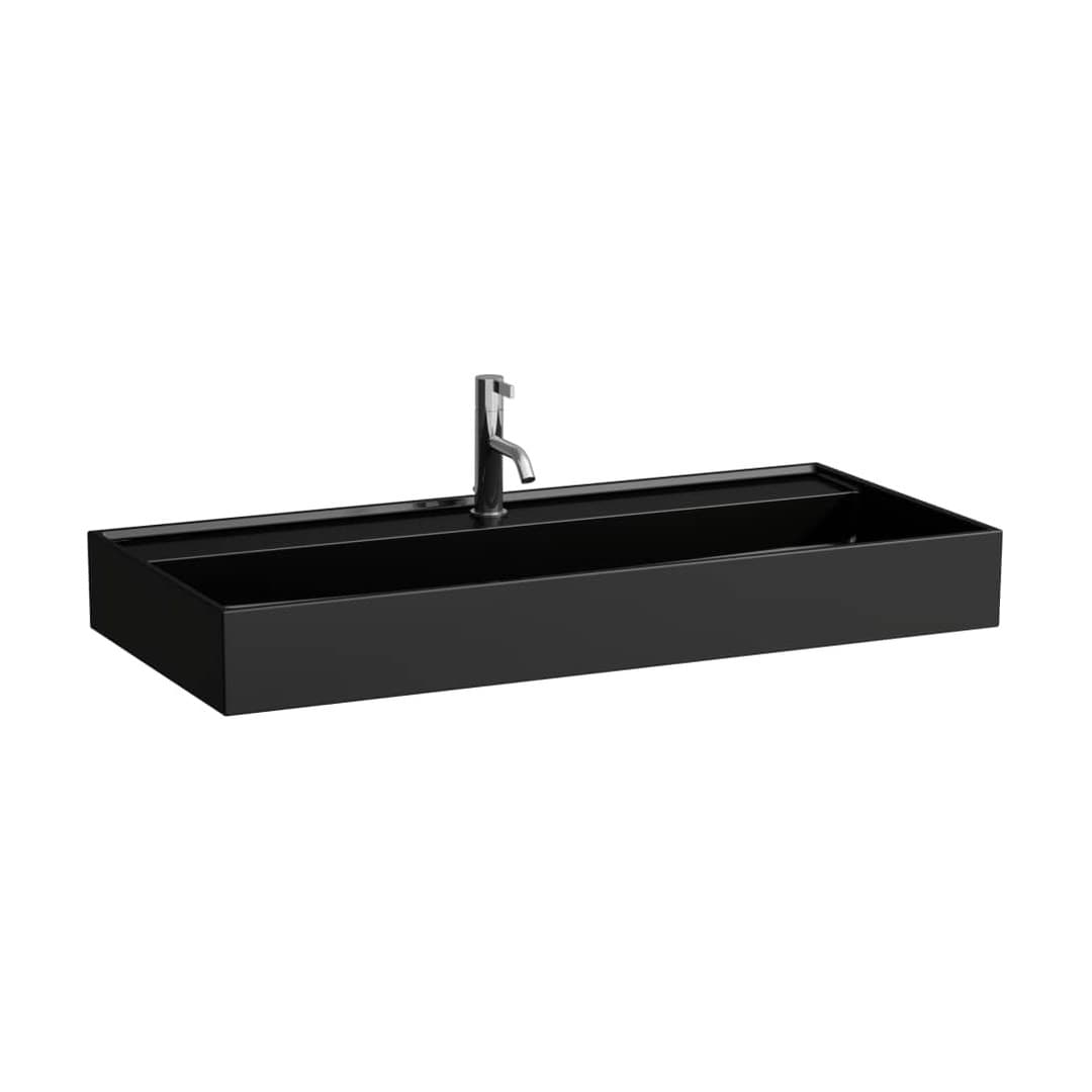 Laufen Kartell LAUFEN – Νιπτήρας Κρεμαστός – 1000×460 mm, 3 οπές – Black glossy (H8103370201081)