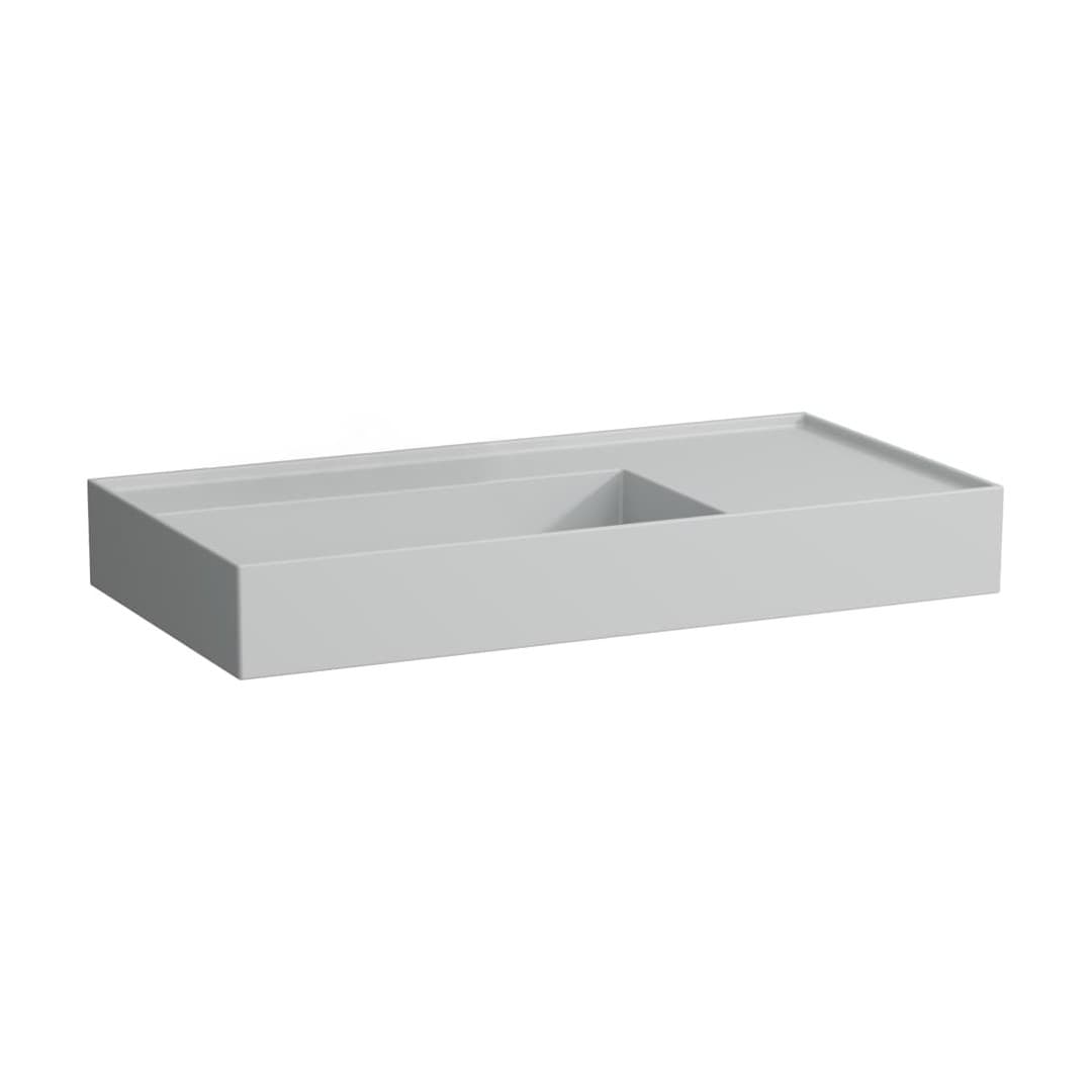 Laufen Kartell LAUFEN – Νιπτήρας Κρεμαστός – 900×460 mm, χωρίς οπή, χωρίς υπερχείλιση, ράφι δεξιά, κρυφή αποχέτευση – Matt grey (H8103387591121)