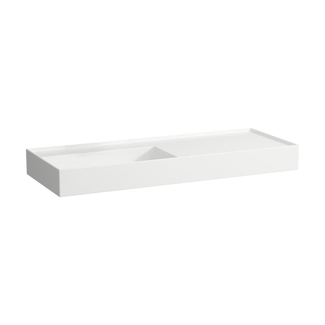 Laufen Kartell LAUFEN – Νιπτήρας Κρεμαστός – 1200×460 mm, χωρίς οπή, χωρίς υπερχείλιση, ράφι δεξιά, κρυφή αποχέτευση – White (H8133320001121)