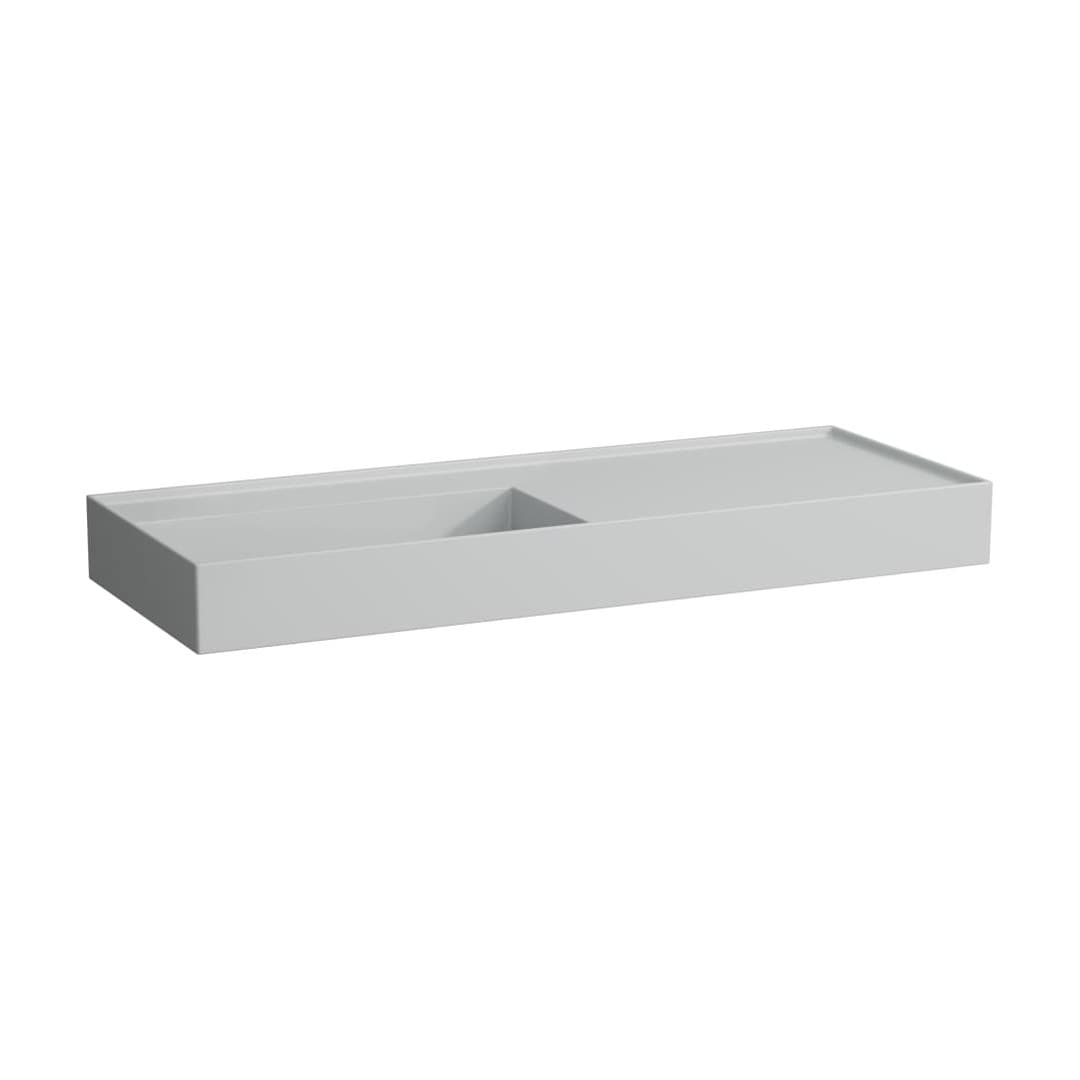 Laufen Kartell LAUFEN – Νιπτήρας Κρεμαστός – 1200×460 mm, χωρίς οπή, χωρίς υπερχείλιση, ράφι δεξιά, κρυφή αποχέτευση – Matt grey (H8133327591121)