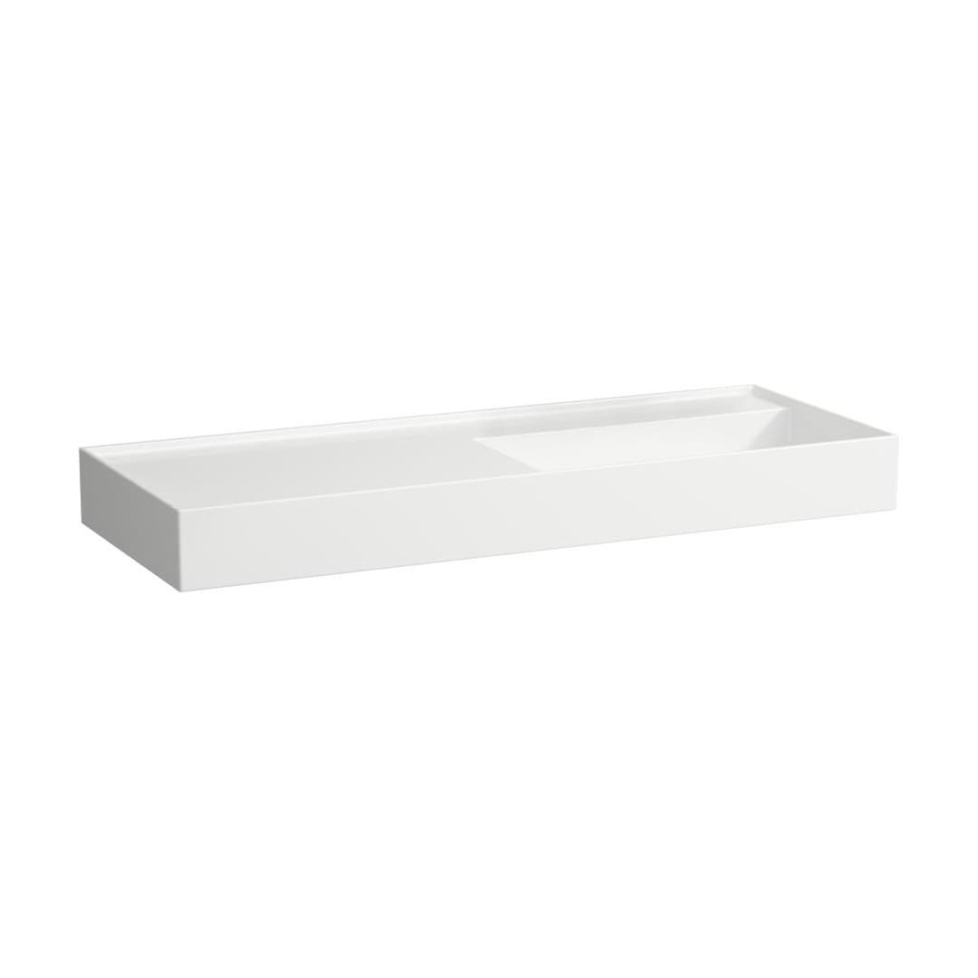 Laufen Kartell LAUFEN – Νιπτήρας Κρεμαστός – 1200×460 mm, χωρίς οπή, χωρίς υπερχείλιση, ράφι αριστερά, κρυφή αποχέτευση – White (H8133330001121)