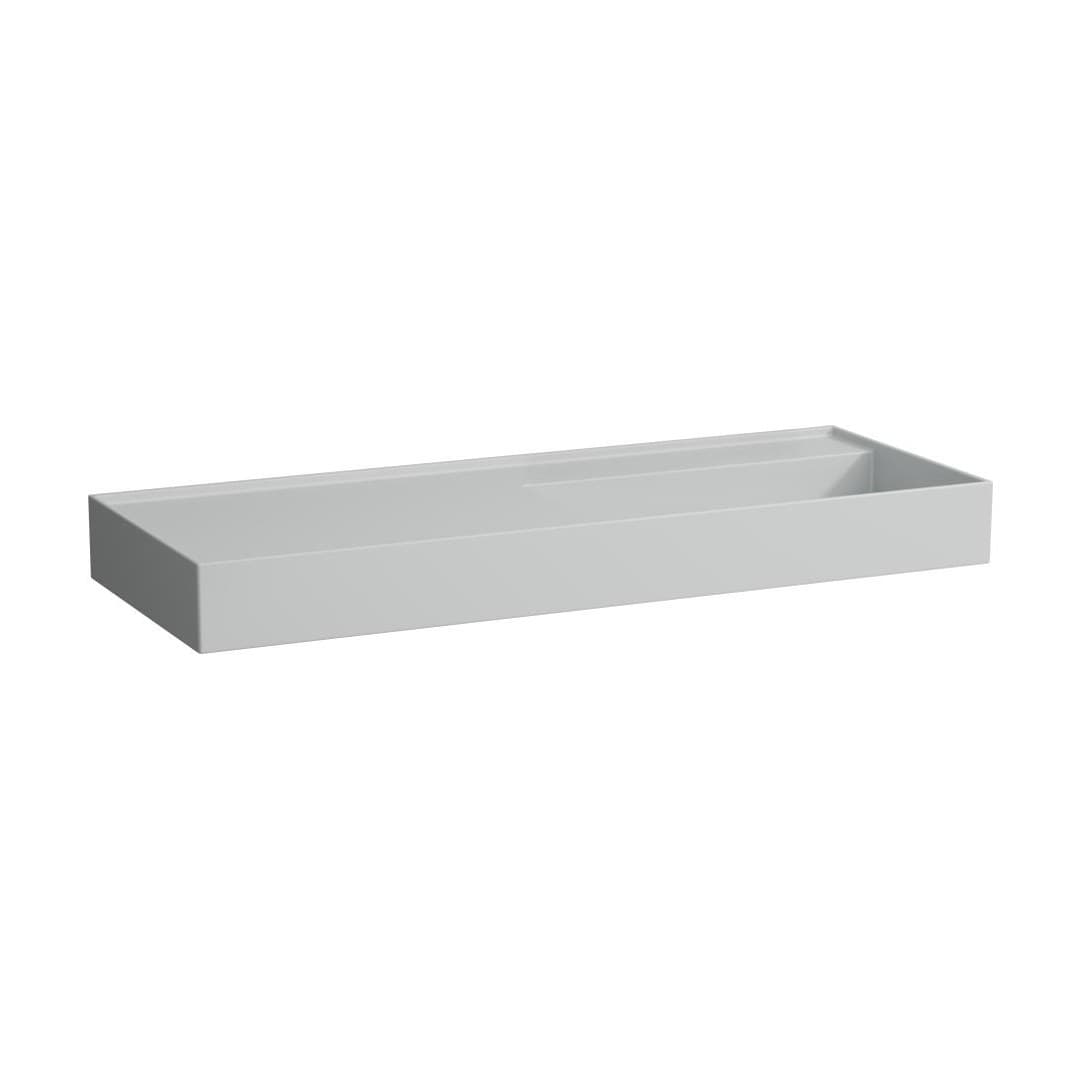 Laufen Kartell LAUFEN – Νιπτήρας Κρεμαστός – 1200×460 mm, χωρίς οπή, χωρίς υπερχείλιση, ράφι αριστερά, κρυφή αποχέτευση – Matt grey (H8133337591121)