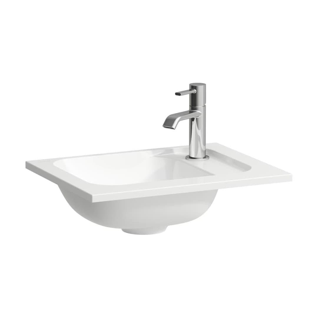 Laufen MEDA – Νιπτήρας Επίπλου – 442×342 mm, 1 οπή δεξιά, πάγκος μπαταρίας δεξιά, με πάγκο μπαταρίας, μικρός – White Matt (H8141107571141)