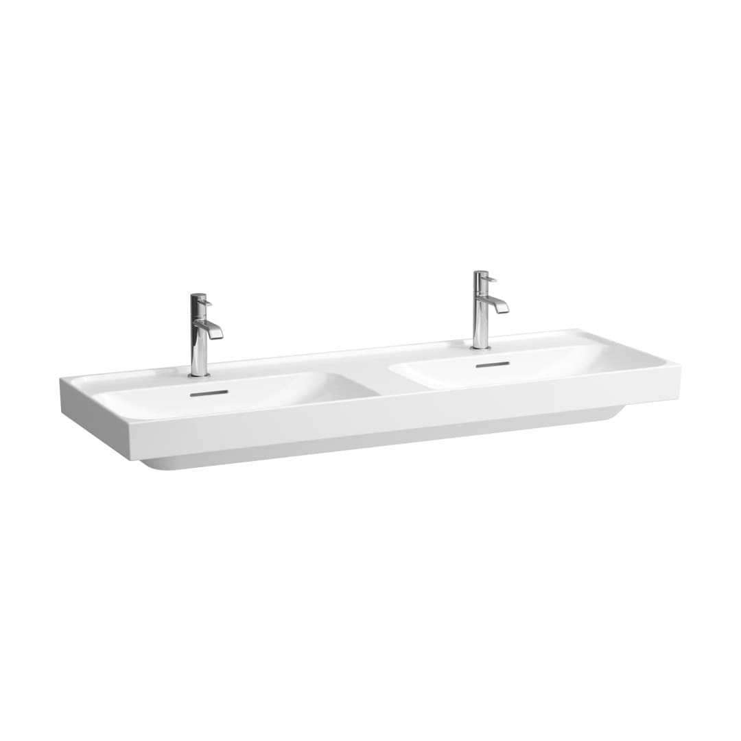 Laufen MEDA – Νιπτήρας Κρεμαστός – 1300×460 mm, 1 οπή, με υπερχείλιση, διπλός – White (H8141120001041)