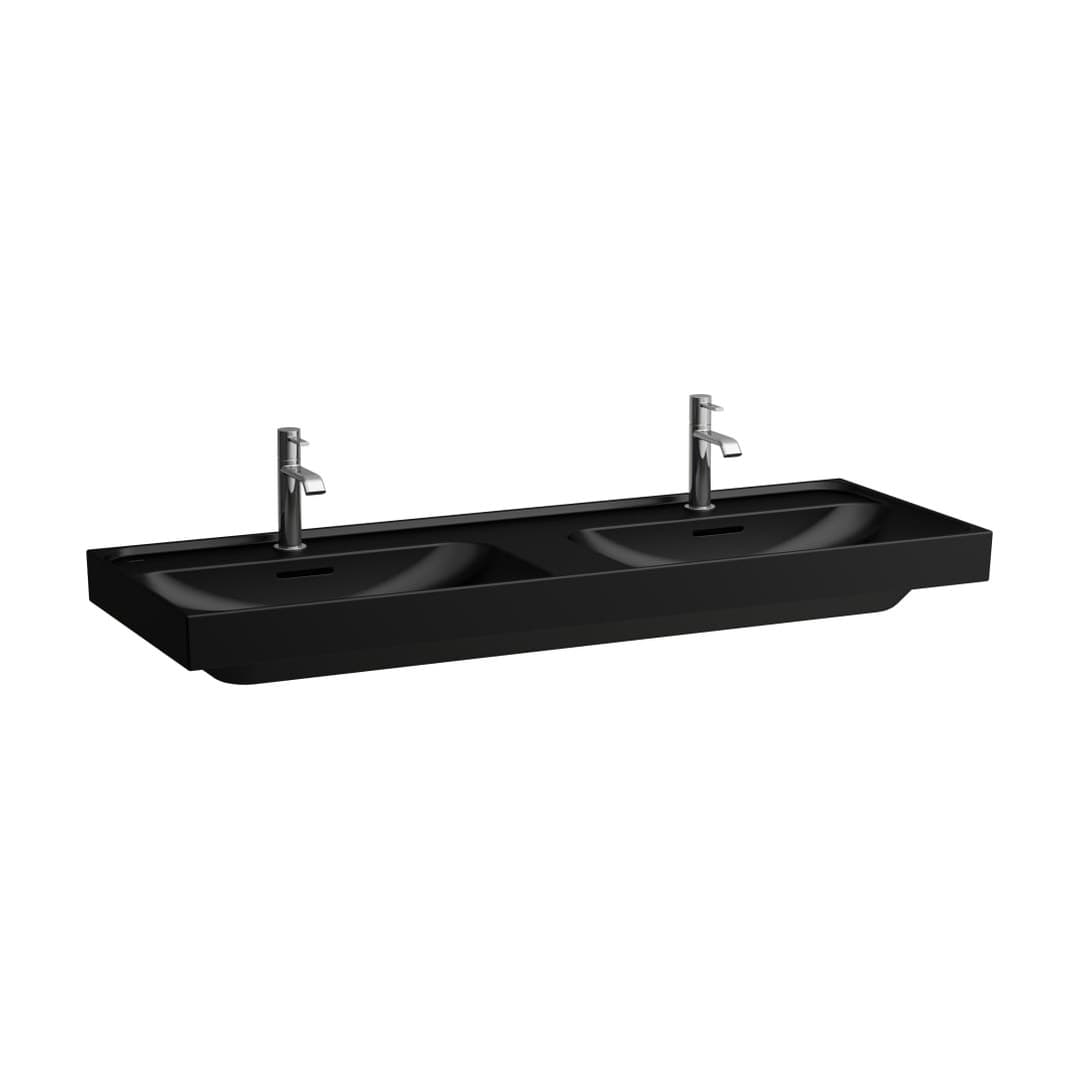 Laufen MEDA – Νιπτήρας Κρεμαστός – 1300×460 mm, 1 οπή, με υπερχείλιση, διπλός – Black Matt (H8141127161041)