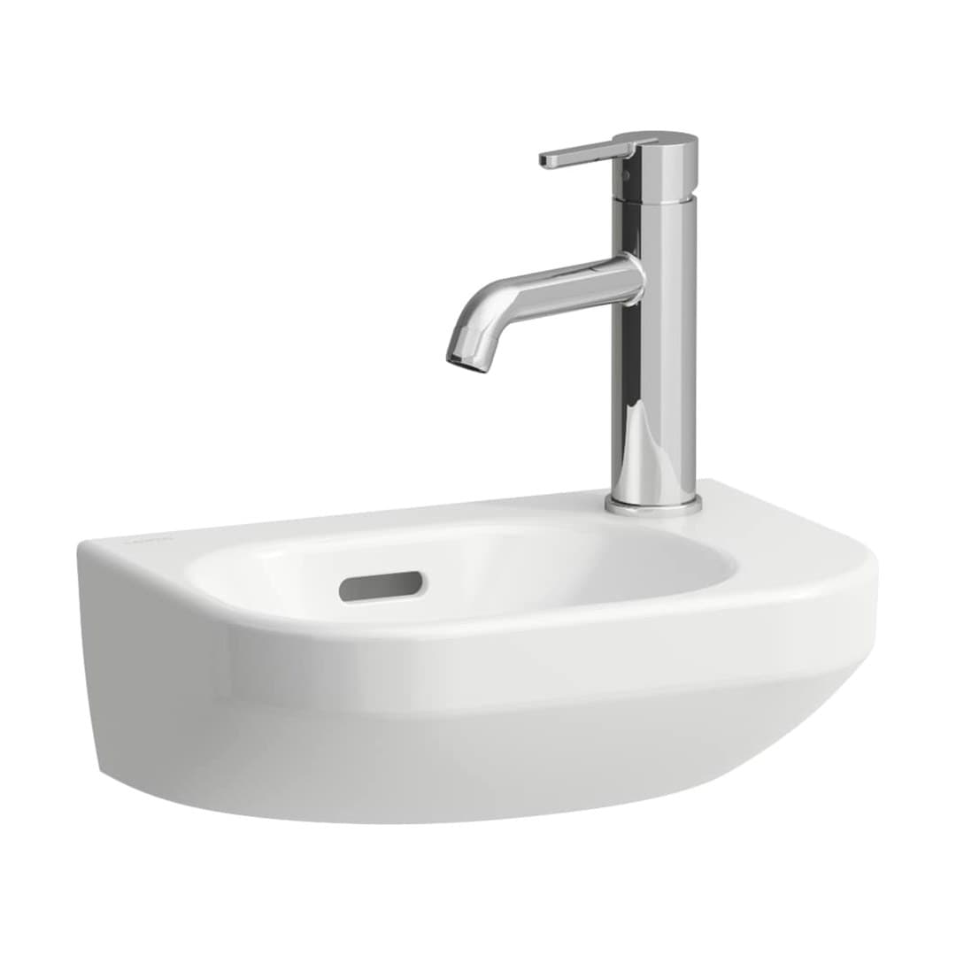 Laufen LUA – Νιπτήρας Κρεμαστός – 360×250 mm, 1 οπή δεξιά, πάγκος μπαταρίας δεξιά, με πάγκο μπαταρίας, μικρός – White LCC (LAUFEN Clean Coat) (H8150804001061)