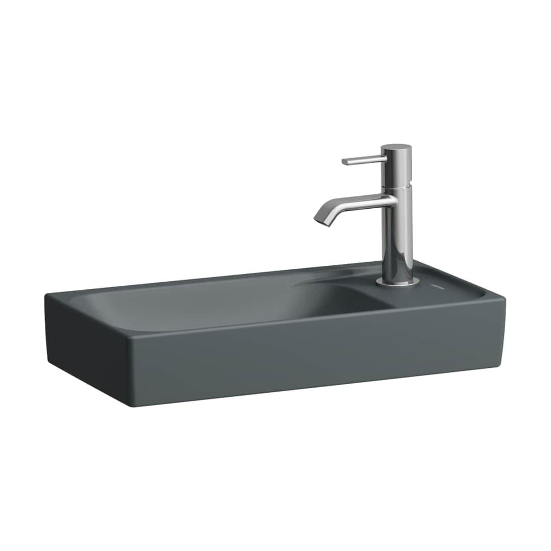 Laufen MEDA – Νιπτήρας Κρεμαστός – 460×235 mm, 1 οπή δεξιά, χωρίς υπερχείλιση, πάγκος μπαταρίας δεξιά, με πάγκο μπαταρίας, μικρός – Graphite matt (H8151137581141)