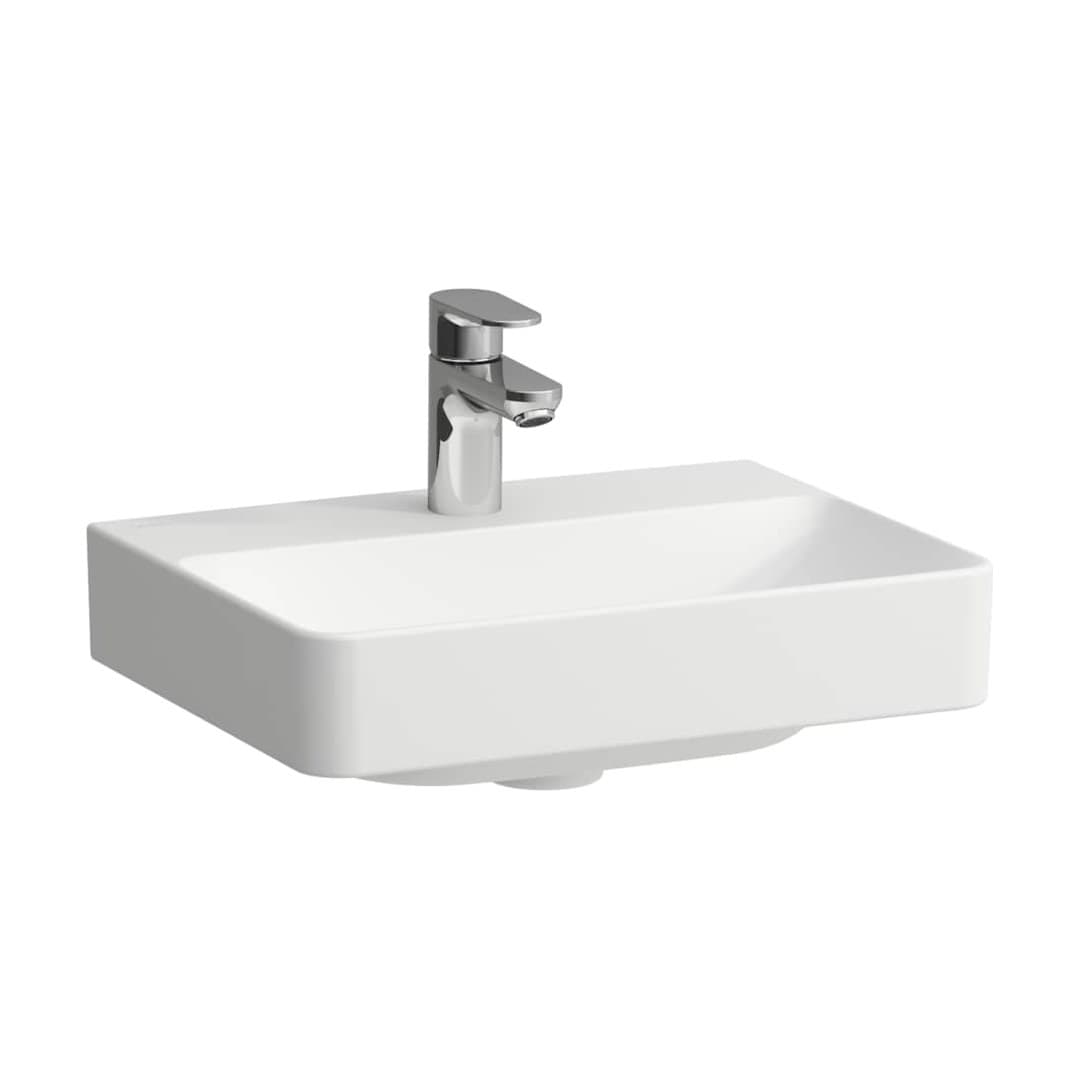 Laufen PRO X – Νιπτήρας Κρεμαστός – 450×340 mm, χωρίς οπή, με υπερχείλιση, μικρός – White LCC (LAUFEN Clean Coat) (H8158614001091)