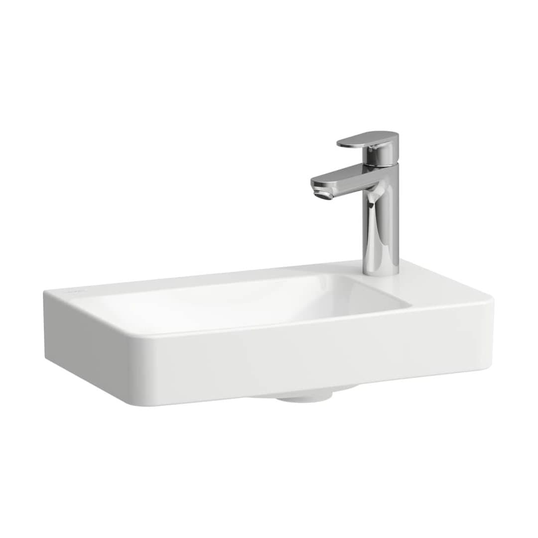 Laufen PRO X – Νιπτήρας Κρεμαστός – 480×280 mm, 1 οπή δεξιά, χωρίς υπερχείλιση, compact, πάγκος μπαταρίας δεξιά, μικρός – White Matt (H8158647571141)
