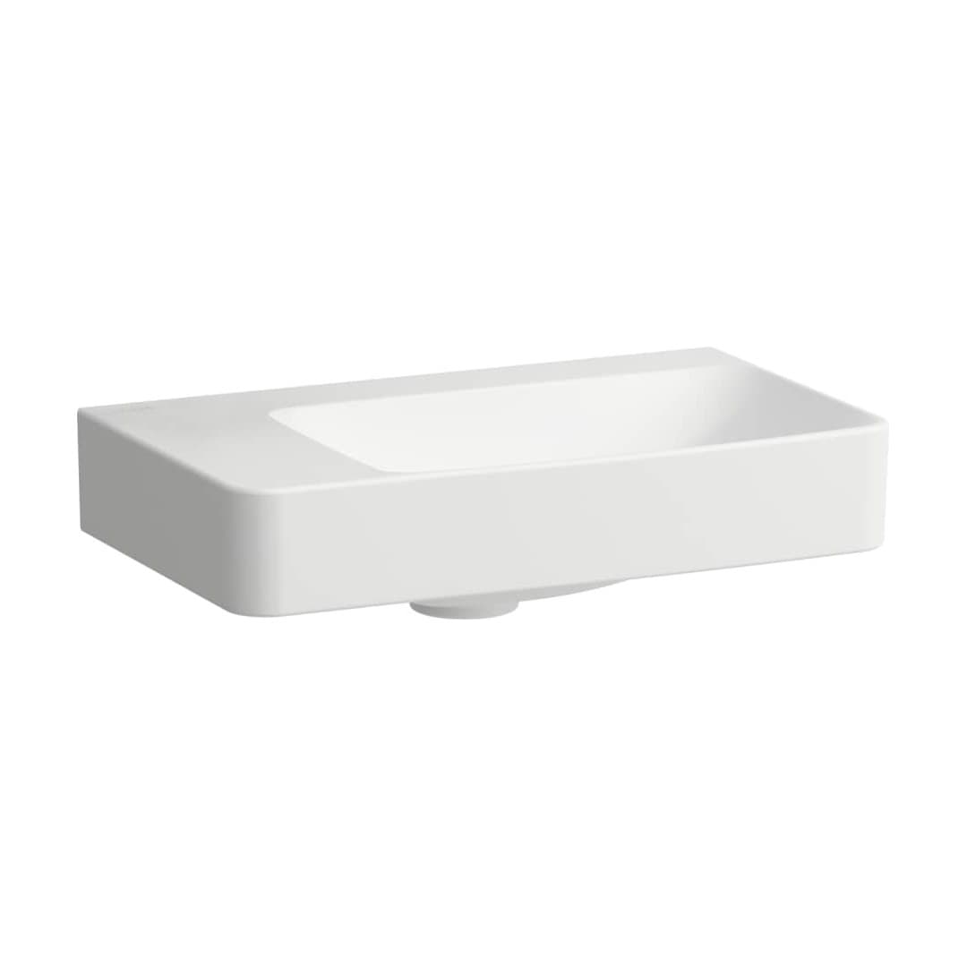 Laufen PRO X – Νιπτήρας Κρεμαστός – 480×280 mm, χωρίς οπή, χωρίς υπερχείλιση, compact, πάγκος μπαταρίας αριστερά, μικρός – White Matt (H8158657571121)