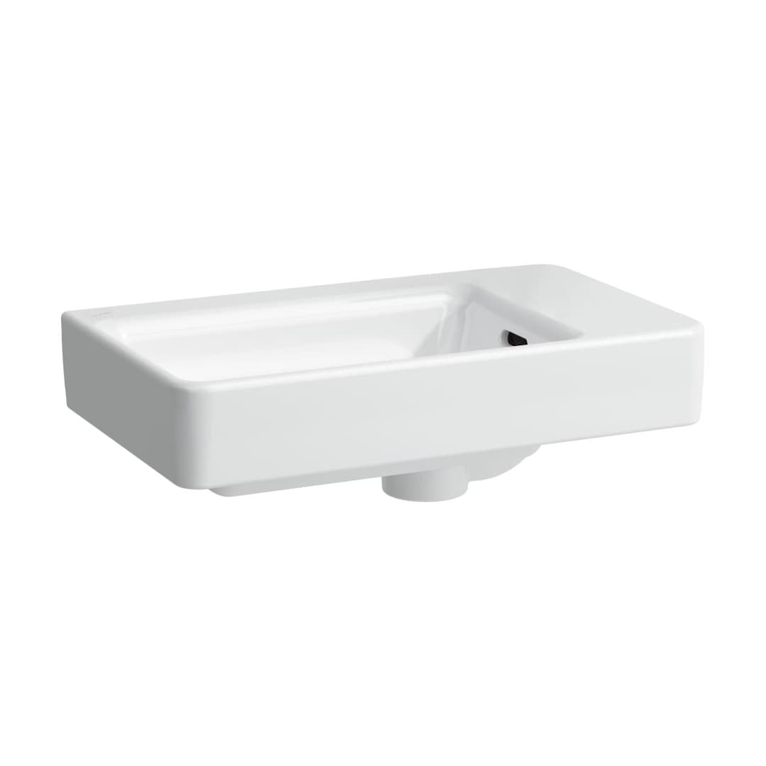 Laufen PRO S – Νιπτήρας Κρεμαστός – 480×280 mm, χωρίς οπή, πάγκος μπαταρίας δεξιά, μικρός – White (H8159540001091)