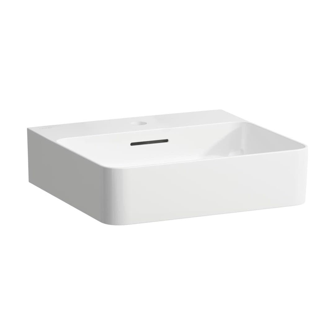 Laufen VAL – Νιπτήρας Κρεμαστός – 450×420 mm, 1 οπή, χωρίς υπερχείλιση, λειασμένη κάτω επιφάνεια, μικρός – White LCC Active (LAUFEN Clean Coat Active) (H816280A001111)