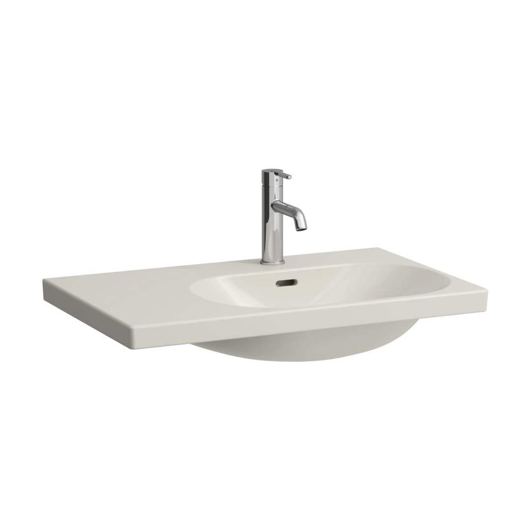 Laufen LUA – Νιπτήρας Κρεμαστός – 750×460 mm, 1 οπή, ράφι αριστερά – Pergamon (H8170850491041)