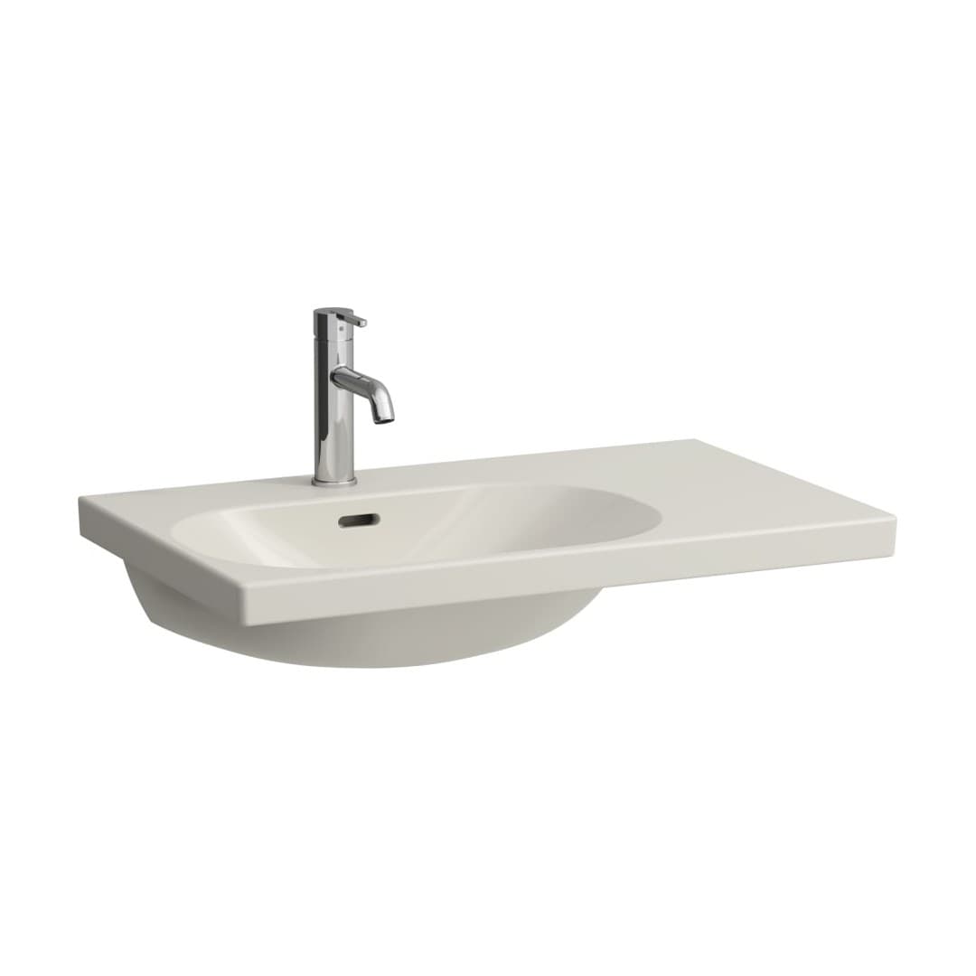 Laufen LUA – Νιπτήρας Κρεμαστός – 750×460 mm, 1 οπή, ράφι δεξιά – Pergamon (H8170860491041)