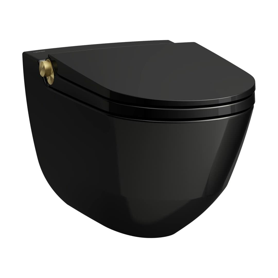 Laufen CLEANET RIVA – Λεκάνη Κρεμαστή – Black glossy with pale gold matt (H8206910230001)