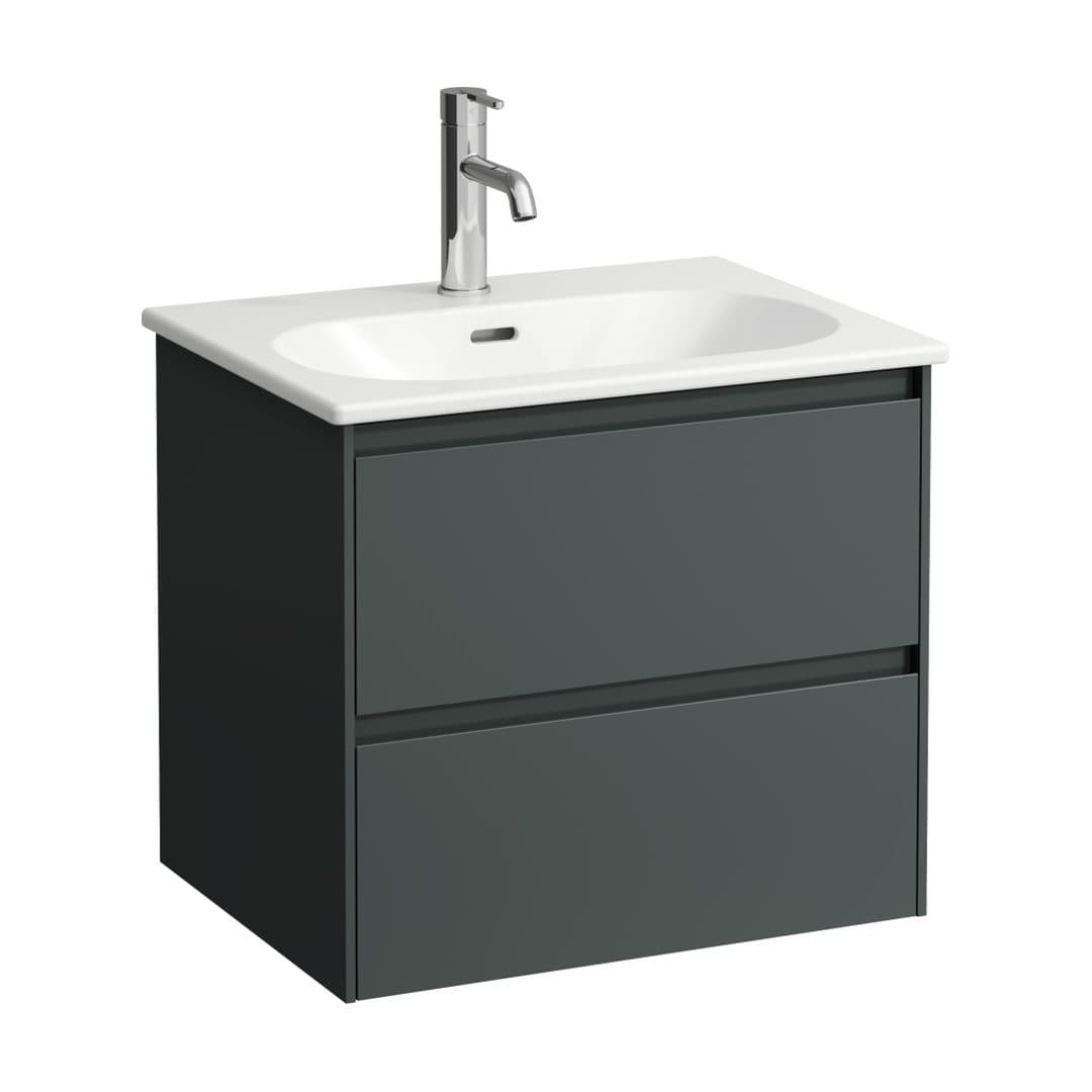 Laufen LUA – Έπιπλο Νιπτήρα – 600 mm, 2 συρτάρια, σετ με νιπτήρα, slim – Traffic Grey (H8600832661041)
