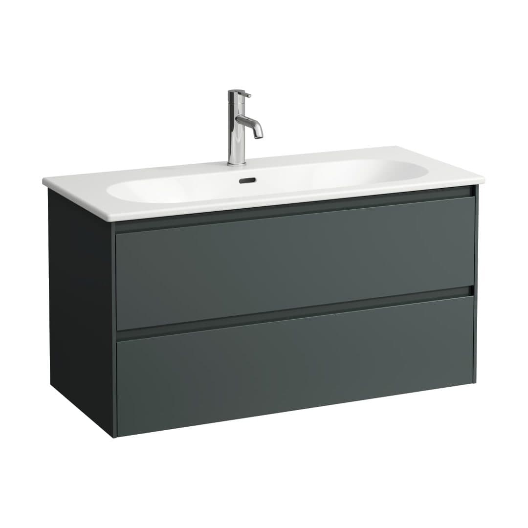 Laufen LUA – Έπιπλο Νιπτήρα – 1000 mm, 2 συρτάρια, σετ με νιπτήρα, slim, 1 οπή – Traffic Grey (H8600882661041)