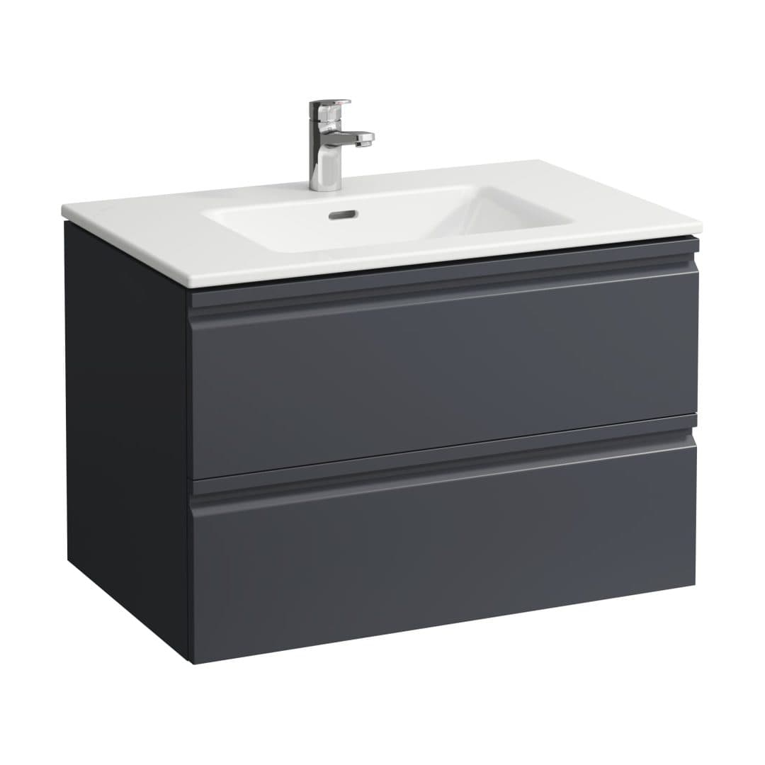 Laufen PRO S – Έπιπλο Νιπτήρα – 800 mm, 2 συρτάρια, σετ με νιπτήρα, με έπιπλο PRO, slim – Graphite (H8619634801041)
