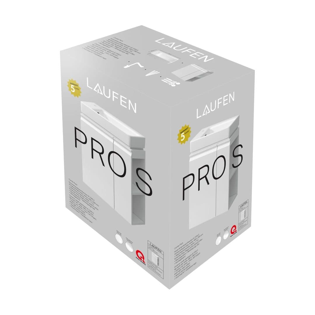 Laufen PRO S – Έπιπλο Νιπτήρα – 480 mm, σετ με νιπτήρα, ασύμμετρος νιπτήρας αριστερά – White glossy (H8629654751041)