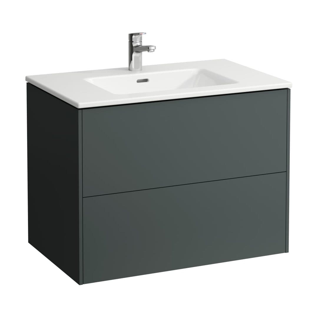 Laufen BASE – Έπιπλο Νιπτήρα – 800 mm, 2 συρτάρια, σετ με νιπτήρα, με έπιπλο BASE, slim – Traffic Grey (H8649612661041)