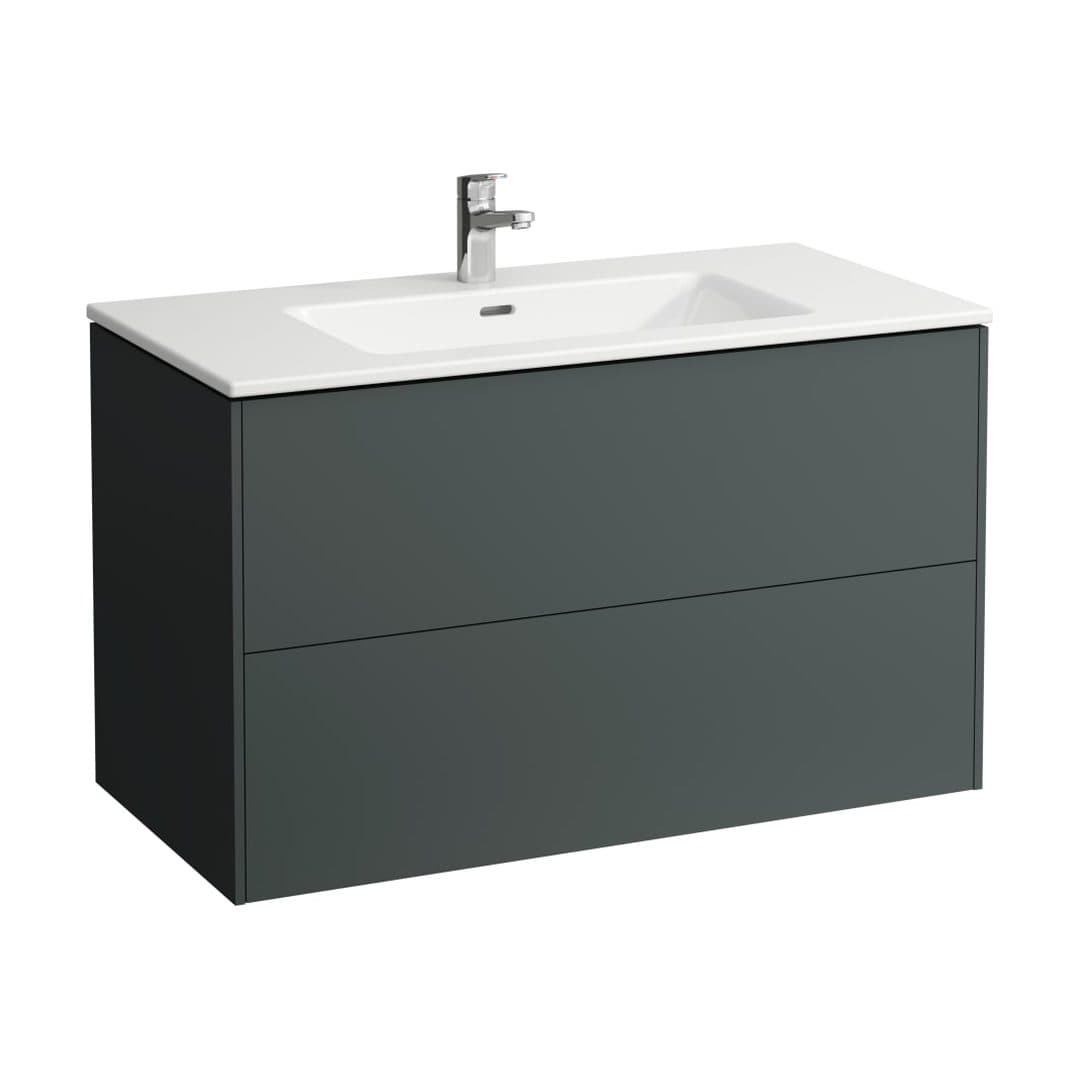 Laufen BASE – Έπιπλο Νιπτήρα – 1000 mm, 2 συρτάρια, σετ με νιπτήρα, με έπιπλο BASE, slim – Traffic Grey (H8649622661041)