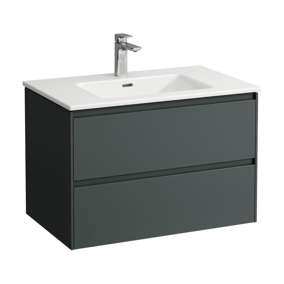 Laufen – Έπιπλο Νιπτήρα – 800 mm, 2 συρτάρια, σετ με νιπτήρα, slim, 1 οπή – Traffic Grey (H8649652661041)