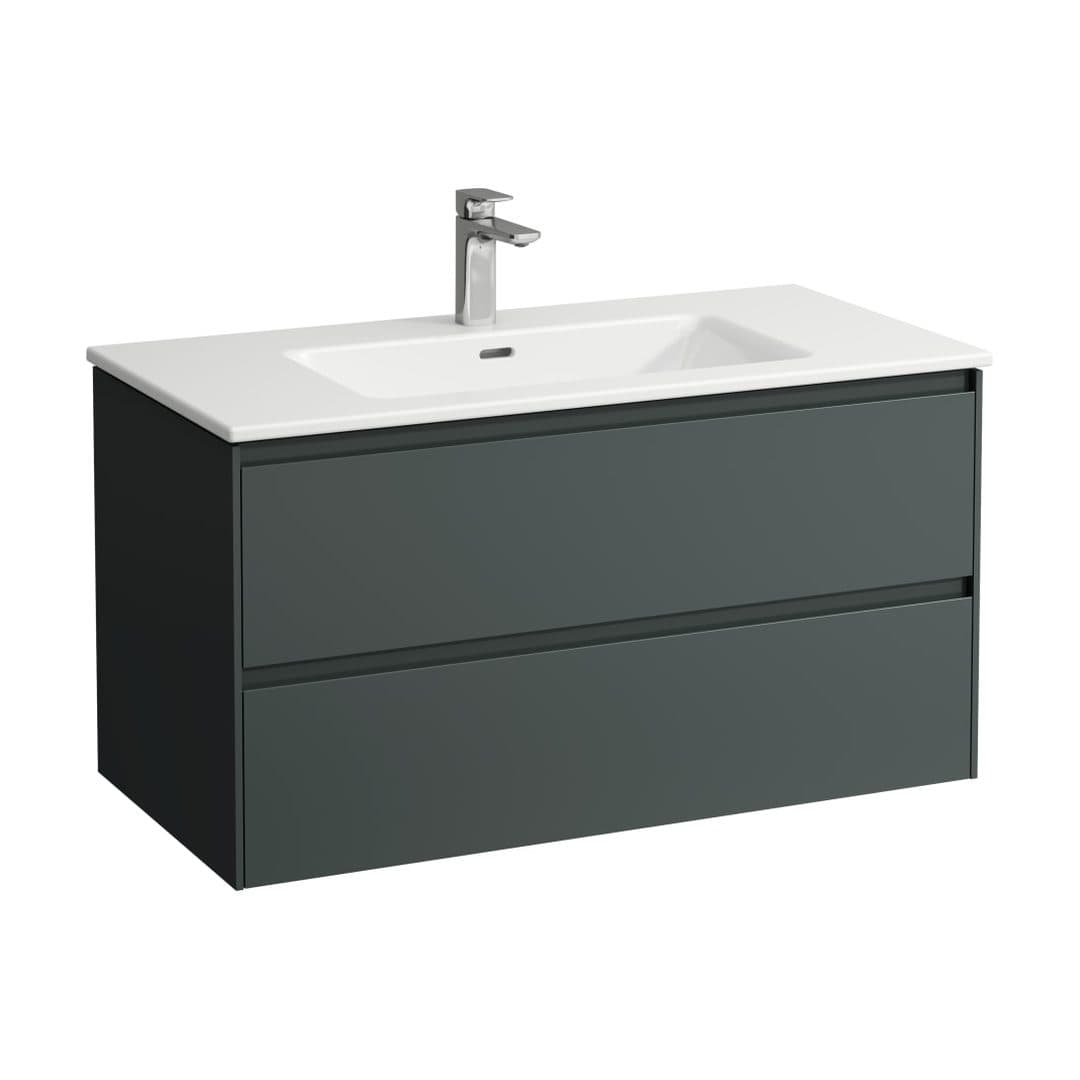 Laufen – Έπιπλο Νιπτήρα – 1000 mm, 2 συρτάρια, σετ με νιπτήρα, slim, 1 οπή – Traffic Grey (H8649672661041)