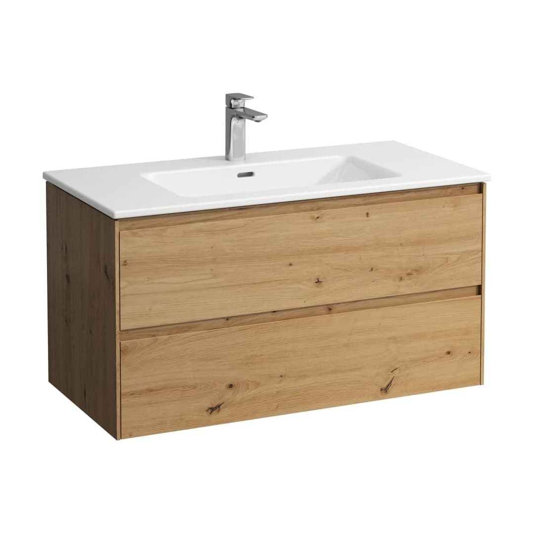 Laufen – Έπιπλο Νιπτήρα – 1000 mm, 2 συρτάρια, σετ με νιπτήρα, slim, 1 οπή – Wild oak (H8649672671041)