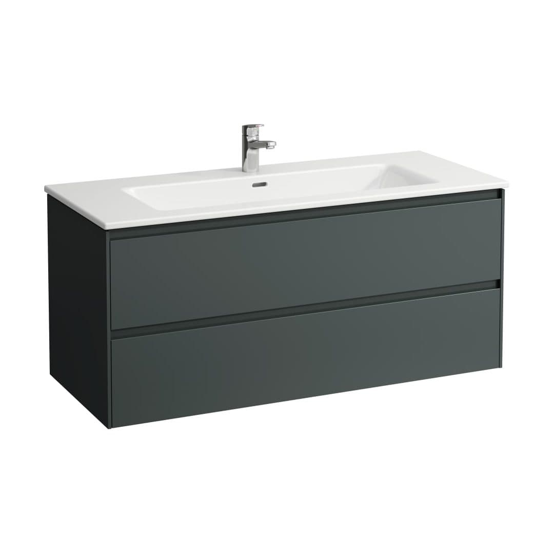 Laufen – Έπιπλο Νιπτήρα – 1200 mm, 2 συρτάρια, σετ με νιπτήρα, slim, 1 οπή – Traffic Grey (H8649692661041)