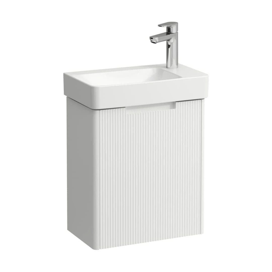 Laufen PRO X – Έπιπλο Νιπτήρα – 480 mm, 1 πόρτα δεξιά, σετ με νιπτήρα, με έπιπλο JUNA – White Matt (H8658672601141)