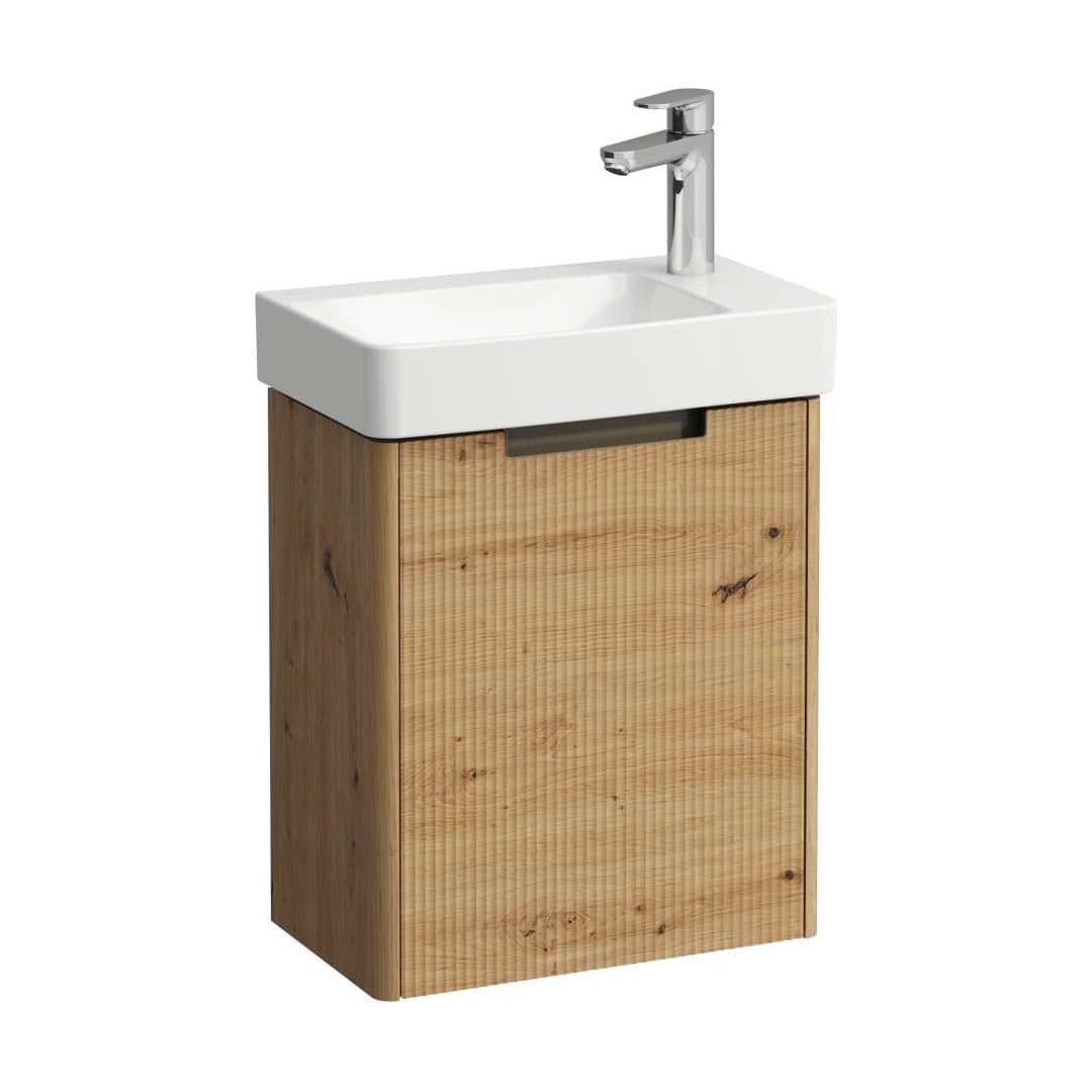 Laufen PRO X – Έπιπλο Νιπτήρα – 480 mm, 1 πόρτα δεξιά, σετ με νιπτήρα, με έπιπλο JUNA – Wild oak (H8658672671141)
