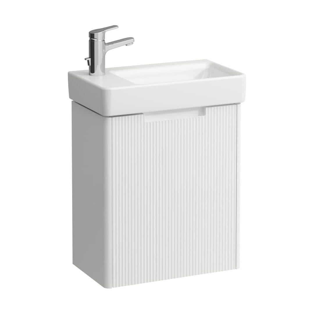 Laufen PRO S – Έπιπλο Νιπτήρα – 480 mm, 1 πόρτα αριστερή, σετ με νιπτήρα, με έπιπλο JUNA, 1 οπή – White Matt (H8659662601041)