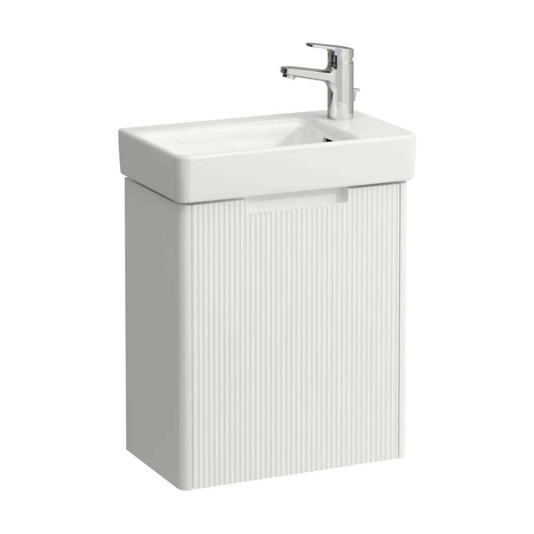 Laufen PRO S – Έπιπλο Νιπτήρα – 480 mm, 1 πόρτα δεξιά, σετ με νιπτήρα, με έπιπλο JUNA, 1 οπή – White Matt (H8659672601041)
