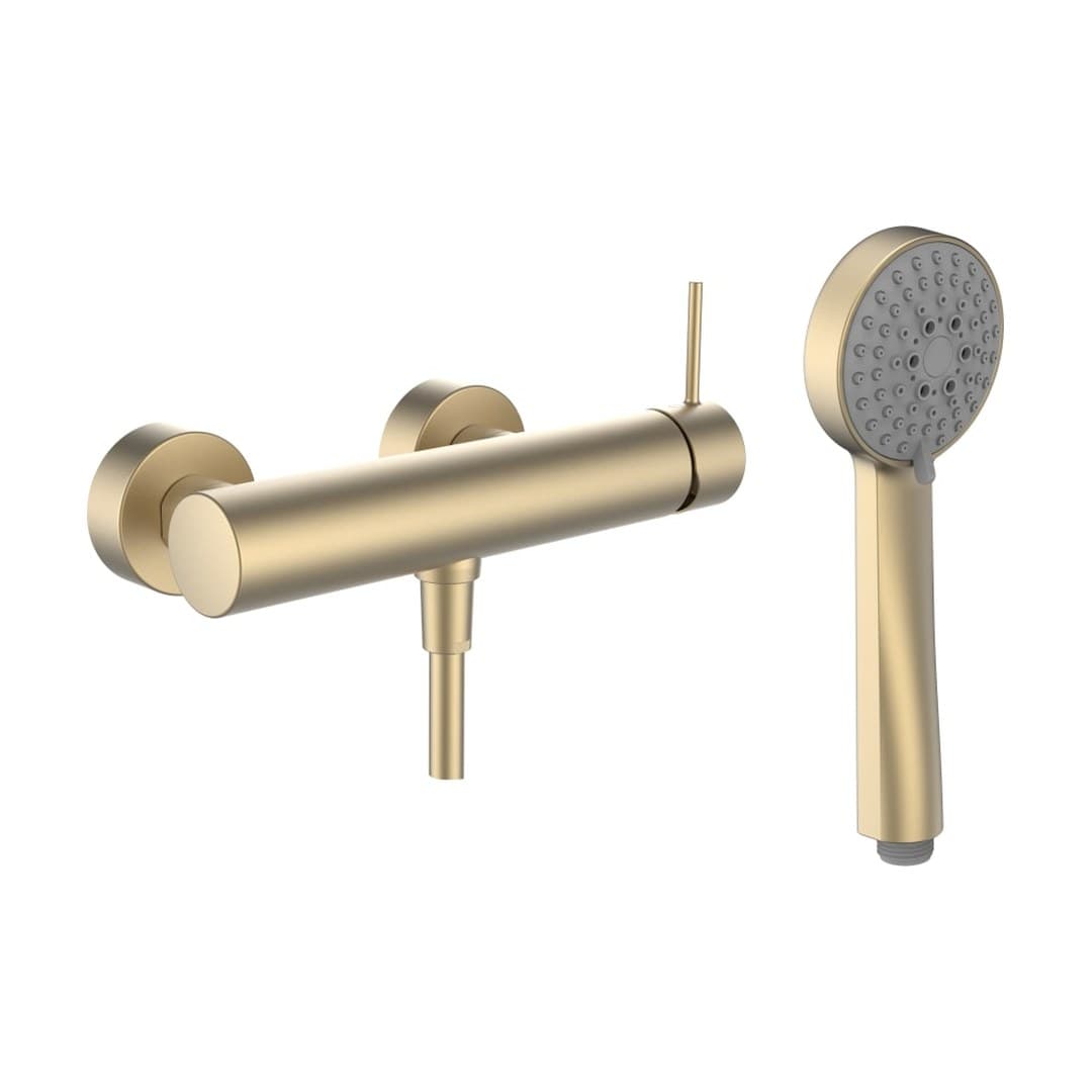 Laufen TWINPLUS SLIM – Σετ Ντους – σωλήνας 1600 mm, 3 ροές – PVD pale gold matt (HF505450462600)