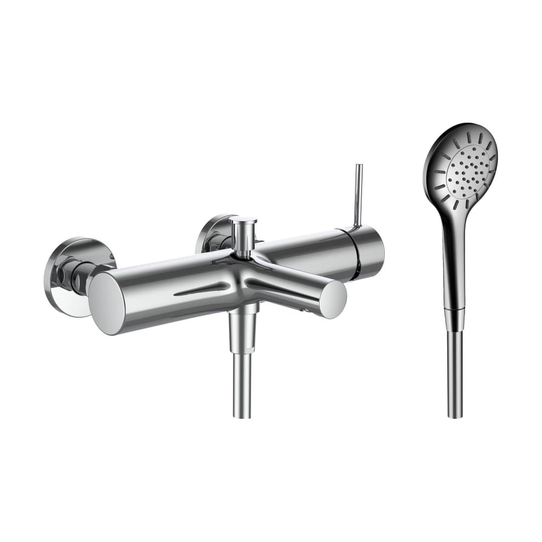 Laufen TWINPLUS SLIM – Μπαταρία Λουτρού Τοίχου – προεξοχή 174 mm, σωλήνας 1500 mm – Chrome (HF505460100600)