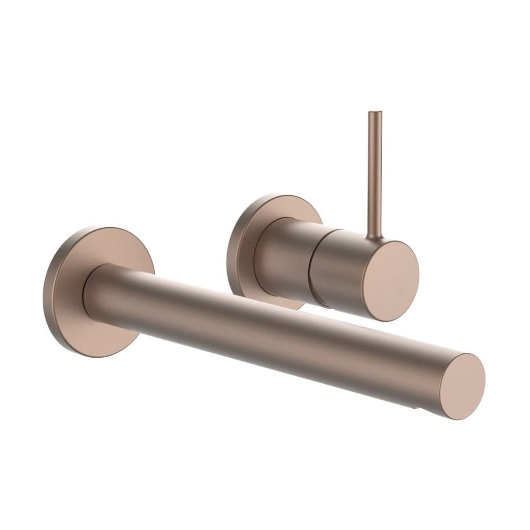 Laufen TWINPLUS SLIM – Μπαταρία Νιπτήρα Τοίχου – προεξοχή 195 mm – PVD rosegold brushed (HF505470426000)
