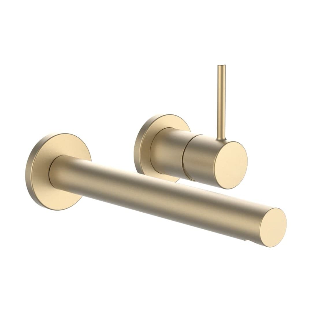 Laufen TWINPLUS SLIM – Μπαταρία Νιπτήρα Τοίχου – προεξοχή 195 mm – PVD pale gold matt (HF505470462000)
