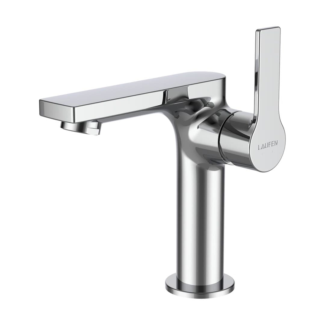 Laufen SWISSTAP – Μπαταρία Νιπτήρα – προεξοχή 105 mm, πλαϊνός μοχλός, χωρίς βαλβίδα – Chrome (HF506142100000)