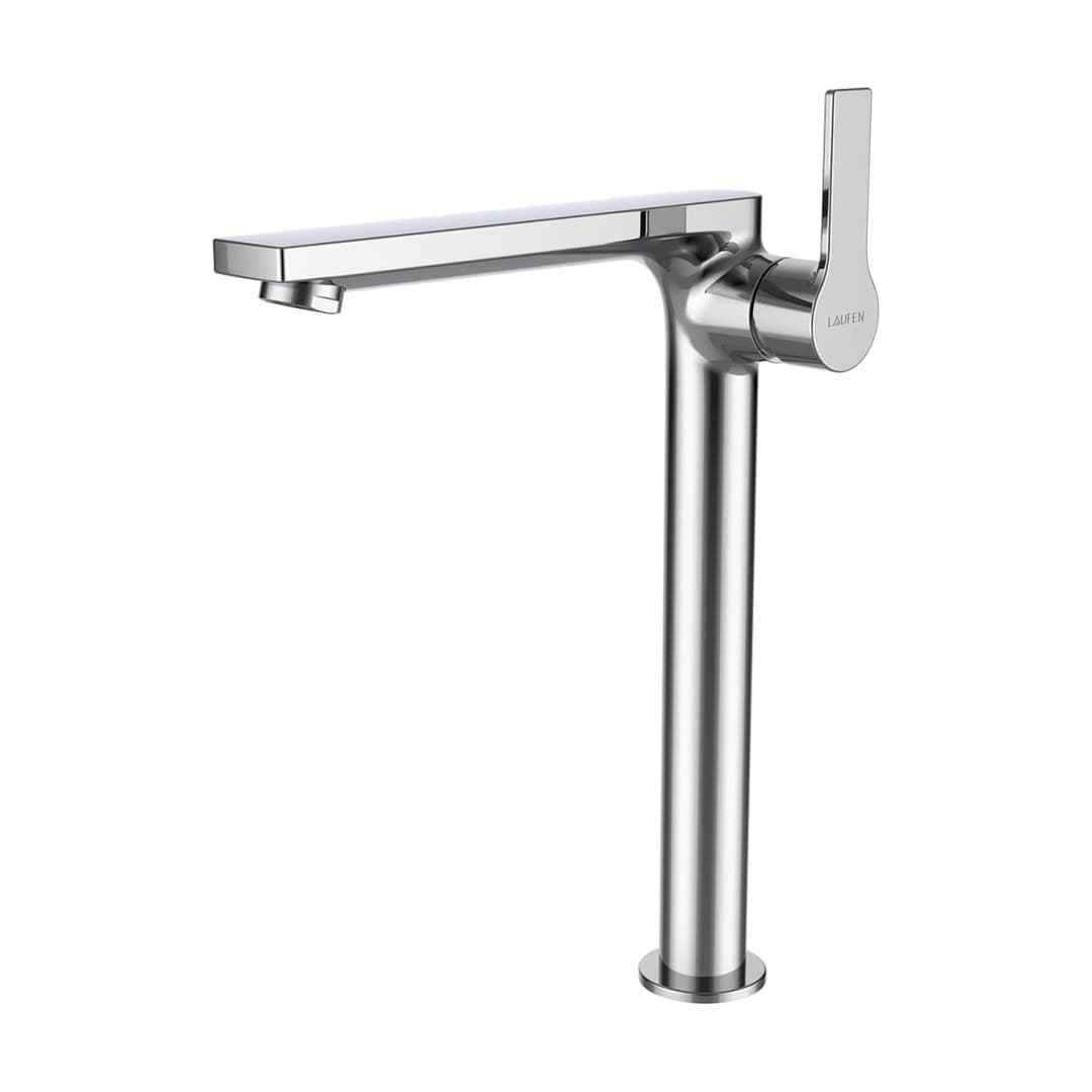 Laufen SWISSTAP – Μπαταρία Νιπτήρα Ψηλή – προεξοχή 180 mm, πλαϊνός μοχλός – Chrome (HF506145100000)