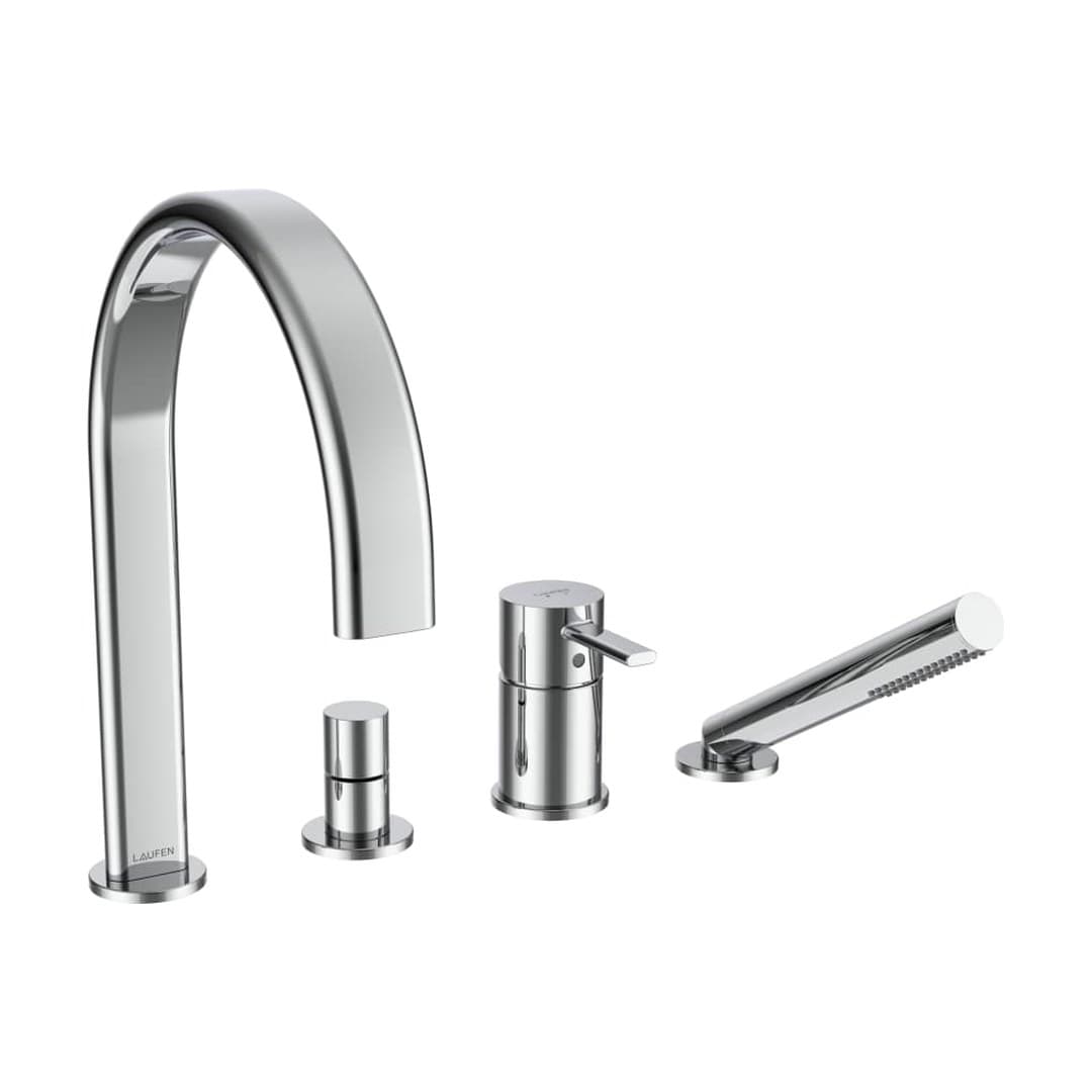 Laufen MEDA – Μπαταρία Λουτρού Πάγκου – 4 οπών – Chrome (HF506684100050)